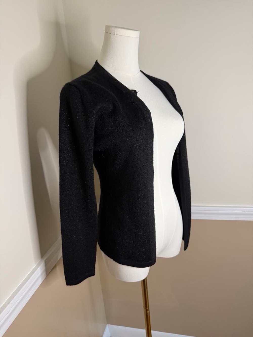 Black Open-Front Women's Cardigan Jacket slight sparkle life & beauty sweater